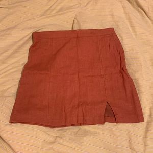 BURNT ORANGE LINEN SKIRT